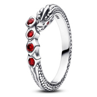 Pandora Stříbrný prsten s červenými krystaly Hra o trůny 192968C01 54 mm