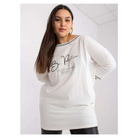 Ecru žerzejová tunika plus size s aplikací Blanche