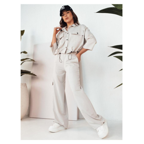 Béžová dámská souprava bundy a kalhot DStreet