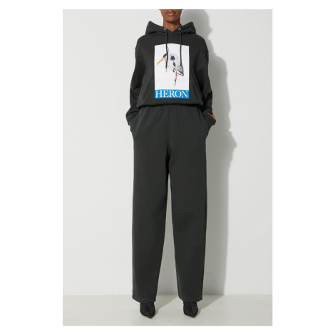 Bavlněné tepláky Heron Preston Stfu Os Sweatpants černá barva, s potiskem, HWCH006F23JER0011001