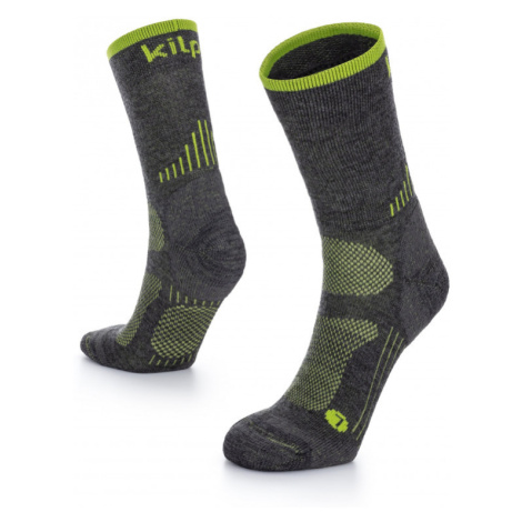 Unisex outdoorové ponožky Kilpi MIRIN-U s merino vlnou světle zelená