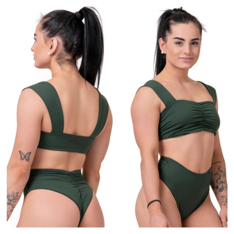 NEBBIA - Miami retro bikini - vrchní díl 553 (dark green) - NEBBIA