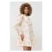 Bavlněné šaty Custommade Kady bílá barva, mini, oversize
