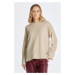 SVETR GANT D1. LOUNGE C-NECK SWEATER hnědá