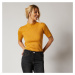 Blancheporte Žebrovaný pulovr s krátkými rukávy medová