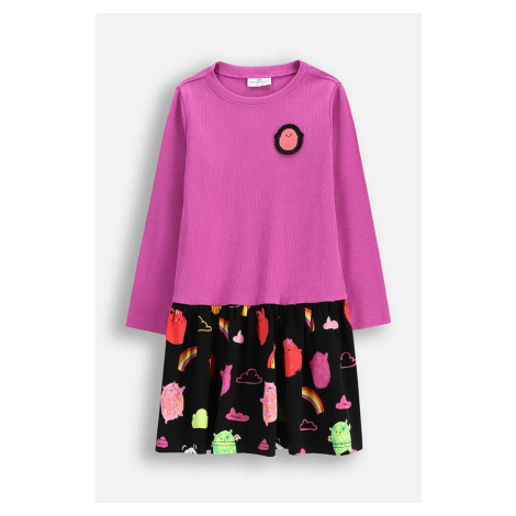 Šaty Coccodrillo fialová barva, midi, REBEL GIRL KIDS