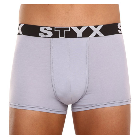 Pánské boxerky Styx sportovní guma světle šedé (G1062)