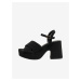 Černé dámské sandály na podpatku v semišové úpravě ONLY Alba-1 - Dámské