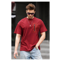 Madmext Burgundy Pocket Detailed Men's T-Shirt 6183