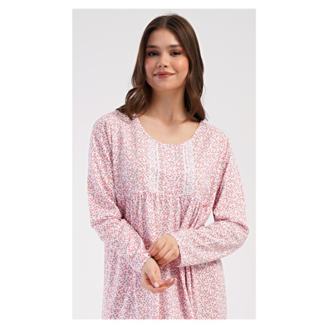 Dámská noční košile s dlouhým rukávem Vienetta Secret Julie | meruňková