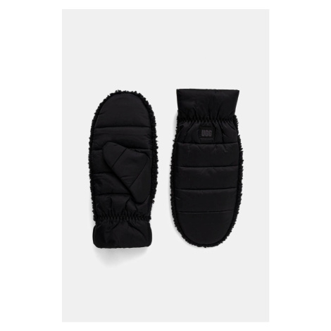 Rukavice UGG W AW FLUFF MITTEN černá barva, 101019