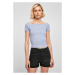 Ladies Off Shoulder Rib Tee - violablue