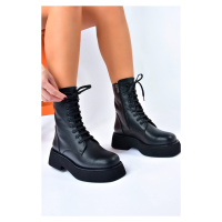 Fox Shoes Black Thick-soled Women's Daily Boots Boots