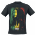 Bob Marley Stare Paint Stripe Tričko černá