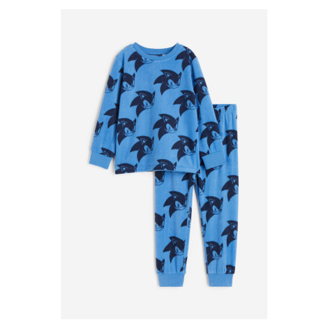 H & M - Flísové pyžamo's potiskem - modrá H&M