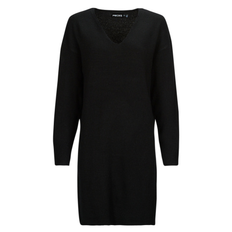 Pieces PCJULIANA LS V-NECK KNIT DRESS NOOS BC Černá