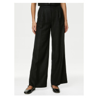 Černé dámské kalhoty se širokými nohavicemi Marks & Spencer