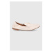 Kožené mokasíny Tory Burch dámské, krémová barva, na plochém podpatku