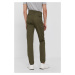 Kalhoty Sisley pánské, zelená barva, jednoduché