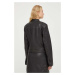 Kožená bunda Gestuz dámská, černá barva, přechodná