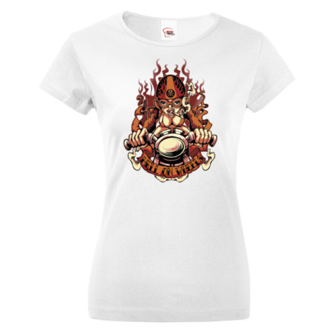 Dámské tričko s potiskem Biker girl - skvělé tričko pro motorkářky BezvaTriko