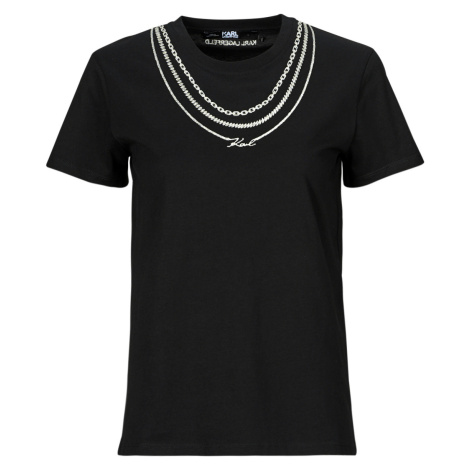 Karl Lagerfeld karl necklace t-shirt Černá