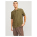 Khaki pánské polo tričko Jack & Jones Blusandri - Pánské