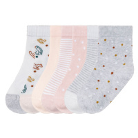 lupilu® Dívčí ponožky s BIO bavlnou, 7 párů (bílá/růžová/šedá)