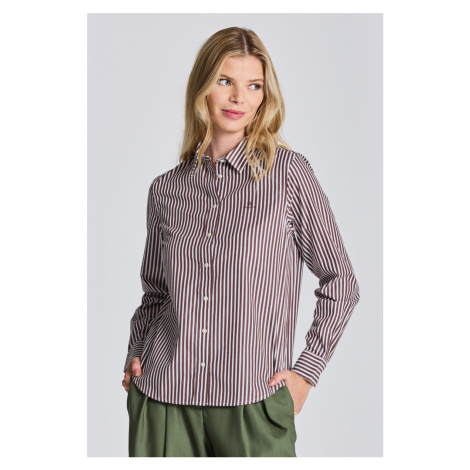 KOŠILE GANT REG BROADCLOTH STRIPED SHIRT hnědá