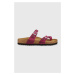 Semišové pantofle Birkenstock Mayari dámské, fialová barva, na plochém podpatku