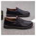 Prošívané pánské loafers kožené nazouvací boty