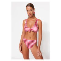 Trendyol Striped Bralette Tie High Waist Bikini Set