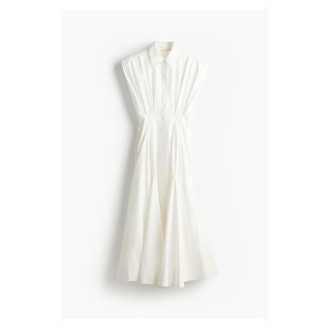 H & M - Košilové šaty's projmutým pasem - bílá H&M