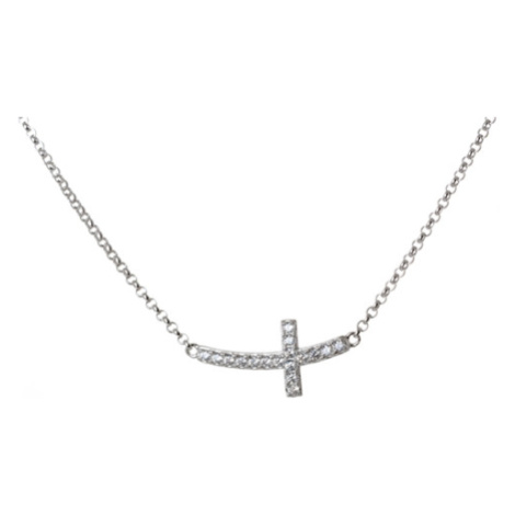 Stříbrný náhrdelník s křížkem 38-42 cm 71332F Silver style