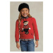 Dětský bavlněný svetr Polo Ralph Lauren červená barva