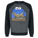 Sesame Street Cookie Monster Mikina skvrnitá tmavě šedá / černá