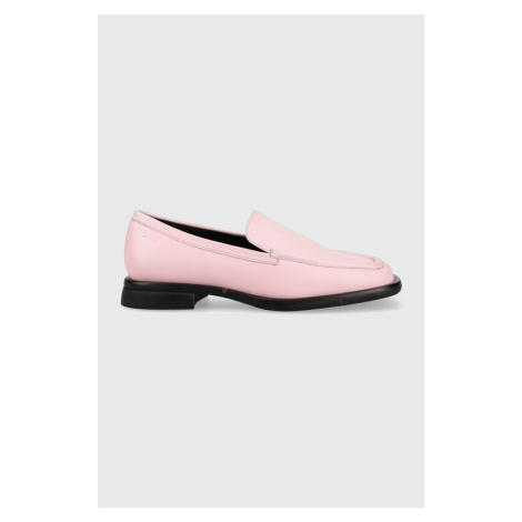 Kožené mokasíny Vagabond Shoemakers BRITTIE dámské, růžová barva, na plochém podpatku, 5451.001.