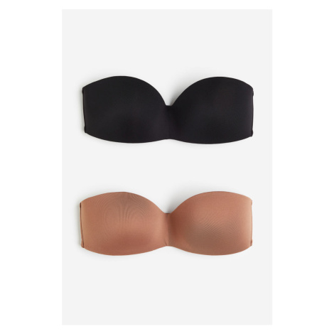 H & M - Balení: 2 podprsenky bandeau - béžová H&M