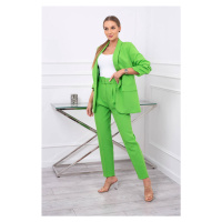 Elegantní set bundy a kalhot světle zelené barvy