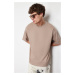 Trendyol Mink Oversize/Wide-Fit Basic 100% Cotton T-Shirt