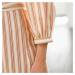 Blancheporte Pruhované košilové šaty se 3/4 rukávy růžové dřevo