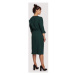 Bewear Dámské midi šaty Loni B241 tmavě zelená Zelená