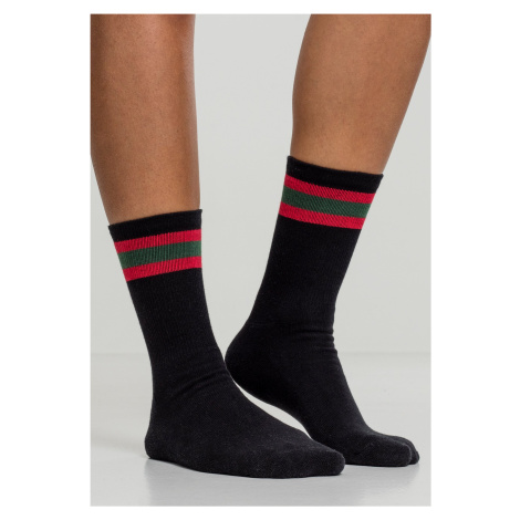 Pruhované sportovní ponožky 2-Pack černá/pálená/zelená Urban Classics