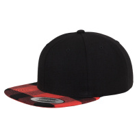 Kostkovaný Flanell Peak Snapback blk/red