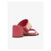 Růžové dámské kožené pantofle na podpatku Högl Marbella
