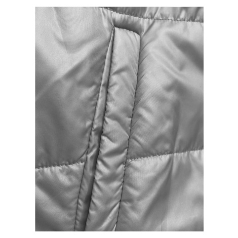 Krátká šedá dámská bunda s kapucí (B8187-9) S'WEST