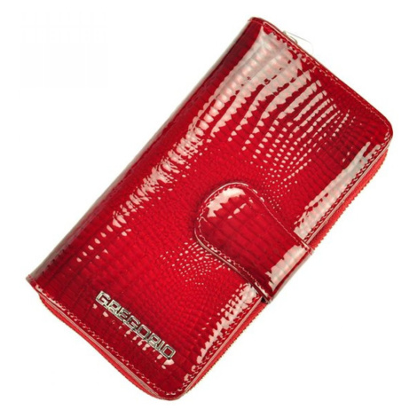 Dámská elegantní kožená peněženka s hadím vzorem Esmee, červená GREGORIO