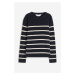 H & M - Jemně pletený bavlněný svetr - modrá