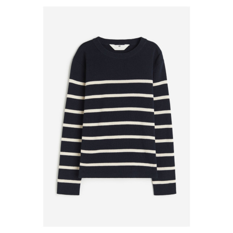 H & M - Jemně pletený bavlněný svetr - modrá H&M