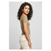 Ladies Off Shoulder Rib Tee - khaki